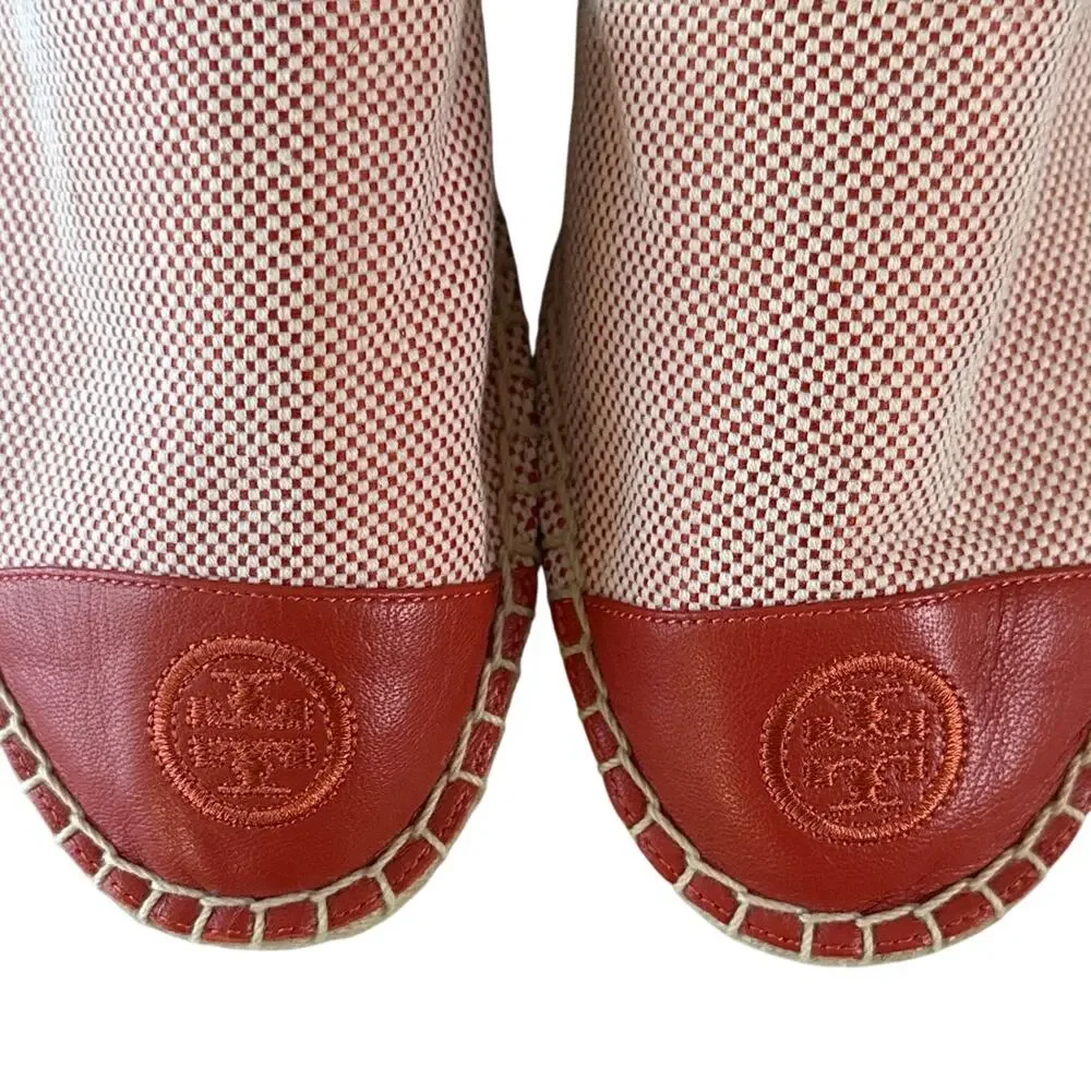 Tory Burch Red Check Espadrilles 8 Colorblock‎